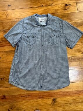 Cody James Short-Sleeve Casual Button-Down Shirt in Blue